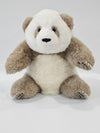 Brown and white panda stuffed animal handmade pure wool