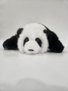 Handmade faux mink baby panda stuffed animal side view
