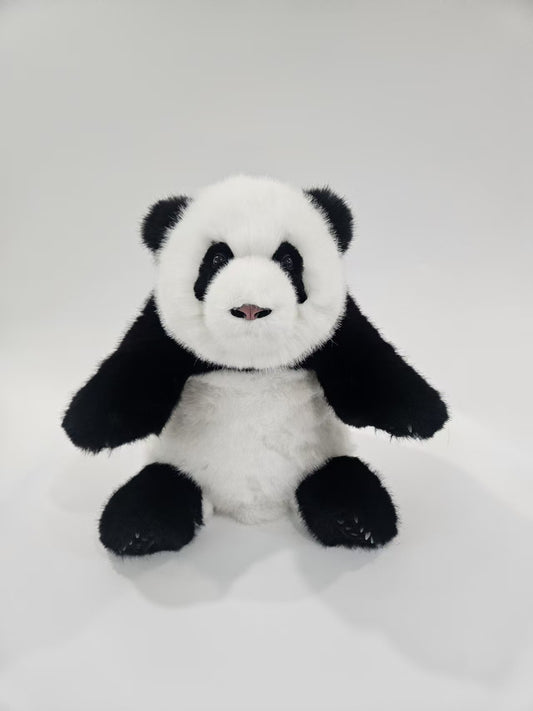 Chengshi giant panda plush front view handmade faux mink