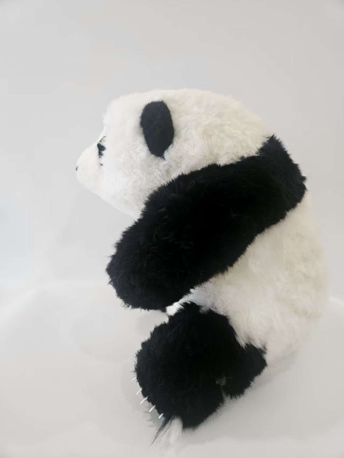 Handmade pure wool panda plush size comparison