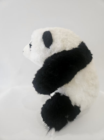 Handmade pure wool panda plush size comparison
