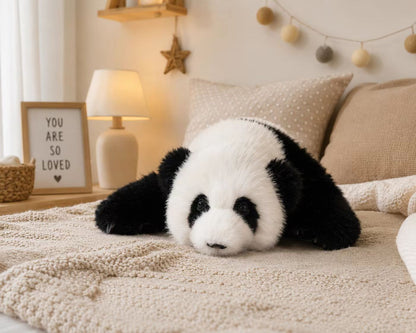 Hua Hua baby panda plush three months old front view