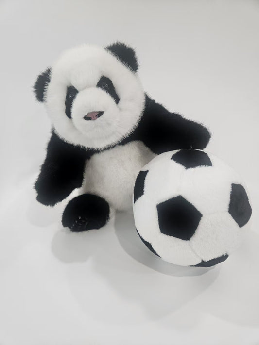 Chengshi panda and football plush set front view