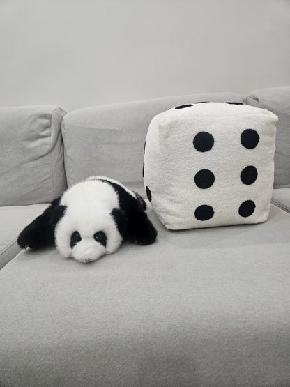 Baby panda dice plush set detail close up